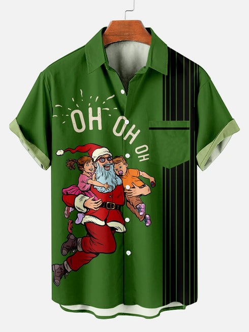 Men's Christmas Funny Graphic Short Sleeve Hawaiian Shirt